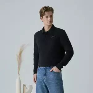 [머렐] 남성 스트레치 기모 긴팔 플리스 카라티셔츠 (D4LS301MBLK-K)