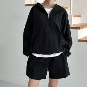 상의 캐주얼 후드 긴팔 외출 반바지 여성 아노락 (WFG19UW)