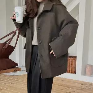 [빅사이즈]이블렛 헤플로 비조 하이넥 누빔 하프코트(2온스) 제이스타일