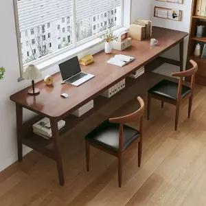 거실 책상 일자형 원목 스터디카페 컴퓨터 서재 간이