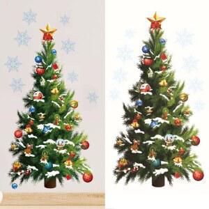 메리 크리스마스 홈 장식 트리 벽 스티커 유리 데칼 눈송이 새해 파티 창문 2026