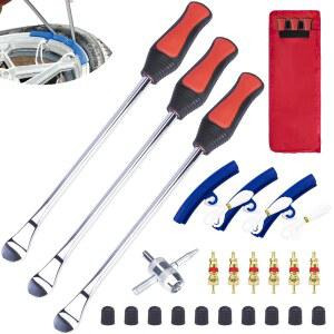 오토바이/론 잔디 깎는 기계/트랙터/자전거용 12.2인치 타이어 스푼 더트 바이크 교체 도구 키트 제거 림 프로텍터 밸브 코어 및 캡이 포함된 eocstm