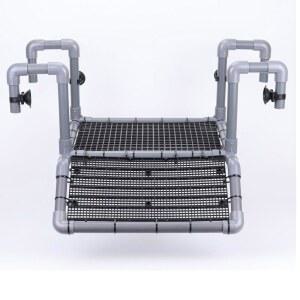 MLONDHSU 초대형 거북이 배싱 플랫폼 19 와이드 행잉 도크 수족관 탱크 40 브리더를 위한 구역 50/65/75/90 갤런 레드 이어 슬라이더 액세서리 그레이 및 블랙