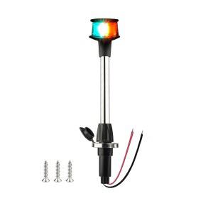 보우 라이트 LED 보트 내비게이션 조명 빨간색 및 녹색 바이컬러 폴 탈착식 플러그 베이스 12인치