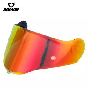 Soman SM965 헬멧 바이저 렌즈 방풍 레인 Uv Sun Shield 스크린 오토바이 헬멧 Casco Moto Shield Lens 액