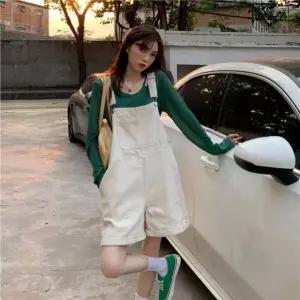 와이드 데일리 무드 멜빵바지 원피스 점프슈트 (WFJ59SV)