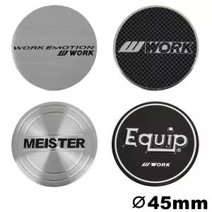 자동차휠캡 1세트/4개입 45MM 스티커 WORK EMOTION EQUIP MEISTER 로고 센터 림 캡 자동차 VS  휠 커버 허