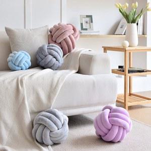 수제 라일락 원형 베개 벨벳 쿠션 장식용 호박 보헤미안 크리스마스 편안한 그린 의자 선물