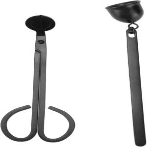 필리판 윅 트리머 캔들 스너퍼 키트 우아한 블랙 내구성 스테인리스 스틸 액세서리 홈 데코 선물 세트 2PCS