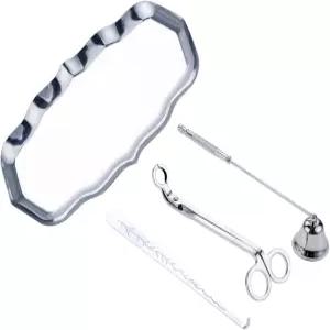 캔들 액세서리 세트 선물 상자 절묘한 웨이브 보관 트레이 플레이트 윅 트리머 벨 스너퍼 디퍼 향초