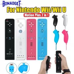 허브스페이스 휠 Wii 컨트롤러 세트 용 2in1 모션 플러스 무선 조이스틱 게임 패드 원격 제어 실리콘 케이