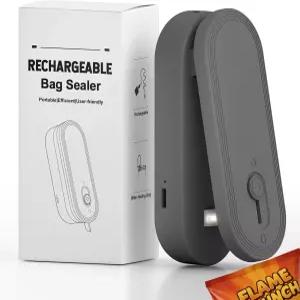 커터와 자석이 장착된 미니 백 씰러 1800mAh 충전식 리셀러 핸드헬드 튼튼한 플라스틱 스낵 및 칩 가방용