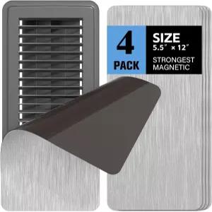 가정용 5.5인치 x 12인치 마그네틱 플로어 레지스터 통풍구 4팩 바닥 벽 천장 통풍구용 강력한 공기 커버