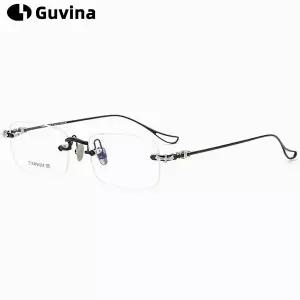 금속안경테 패션 안경  Eyeluyan 무테 남성과 여성 티타늄 합금 사각형 광학 프레임 Frameless 스펙타클