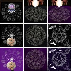 사각형 모양 진자 점술 제단 식탁보 보드 게임 타로 패드 룬 테이블 천 오클스 매트