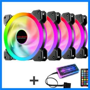 컴퓨터 케이스 PC 냉각 팬 RGB 조정 LED 120mm 조용한 + IR 원격 CPU 용 새 컴퓨터 쿨러 냉각 RGB 케이스