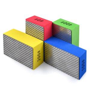 세라믹 타일 유리 연마용 EGOFIX 4pcs 다이아몬드 핸드 연마 패드, 샌딩 블록 60#,100#,200#,400#
