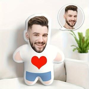 개인화되고 재미있는 베개는 크리스마스에 남자친구나 남편을 위한 로맨틱한 선물, 맞춤형 사진 얼굴 베개입니다.