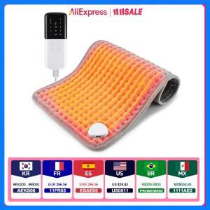 60x30cm 전기 담요 10단 조절 가능한 온도 바디 워머 소프트 백 & 레그 히팅 패드 미국/EU/UK 전기 바디 히