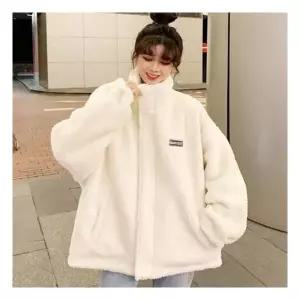 여성 아이보리 겨울 뽀글이 집업 점퍼 캐주얼 후리스 1007095