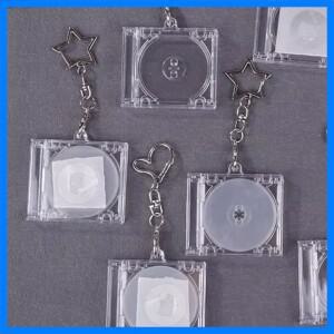 미니 블랭크 앨범 CD 케이스 키체인 CD 플레이어 키링 주변기기 기념 앨범 키홀더 DIY 백팩 펜던트용