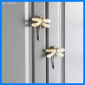 북유럽 스타일 황동 잠자리 캐비닛 핸들 골드 순수 구리 서랍 도어 손잡이 가구에 대한 간단한 장식 당겨