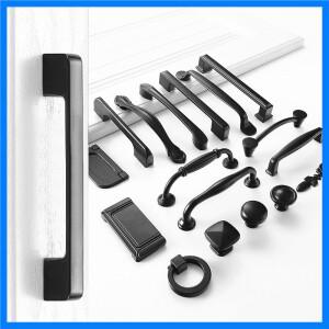 현대 솔리드 싱글 홀 가구 부품 하드웨어 액세서리 서랍 도어 핸들 미국 블랙 주방 캐비닛 옷장 핸들