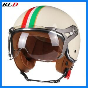 빈티지 TT & COCASCOS 오토바이 헬멧 제트 바이저 오토바이 타기 3/4 오픈 하프 헬멧 레트로 스쿠터 커패시