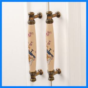 골동품 서랍 캐비닛 손잡이 레트로 아연 합금 도자기 꽃 드레서 옷장 하드웨어 주방 찬장 손잡이 가구