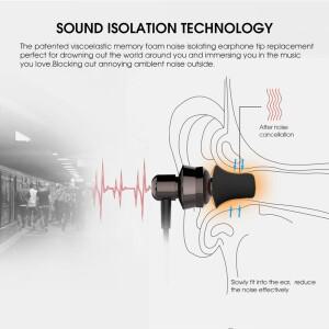 뉴비 메모리폼 이어팁 S/M/L 컴팩트 이어버드 패드 쿠션 소음 차단 교체품  음악 경험