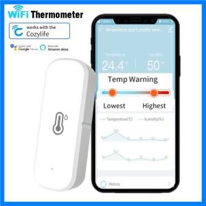 WiFi 스마트 온도 습도 센서 APP 원격 제어 습도계 컨트롤러 모니터링 Alexa Google 홈 실내 작업