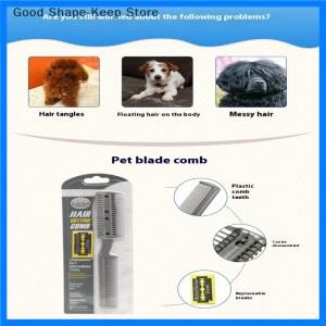 2중날 그루밍 면도기 얇게 자르는 빗 애완견 고양이 털 정리용 빗 애완견 털 트리머 빗 강아지 고양이 털