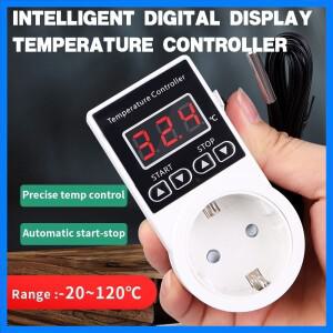 EU 플러그 온도 조절기 소켓 디지털 온도 컨트롤러 소켓 콘센트(센서 프로브 포함) -20~120 ℃   가열 냉각