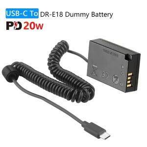 [호환품]USB-C-DR-E18 LP-E17 더미 배터리 DC 전원 AC 어댑터 캐논 호환 EOS R10 RP 200D 77D