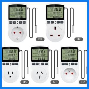 디지털 온도 컨트롤러 소켓 온도 조절기 EU 플러그 220V 타이머 스위치 포함 냉장고 양식용 난방 냉각 Digi