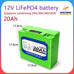 12V 20Ah LiFePO4 배터리 6000+ 사이클 충전식 리튬 태양광 조명 캠핑 전동차 어탐기용