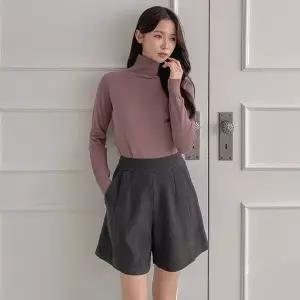 [다잇템] 여자 반하이 FW 핀턱 넓은 니트숏팬츠 반바지24000010588872