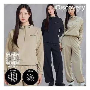 디스커버리 가격인하 여성 가을 우븐 아노락 트레이닝 세트 DWTR36044,DWTP36044
