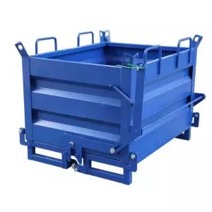 지게차 덤핑 상자 박스 적재함 수집 폐기물 쓰레기통 클라크 물류 덤프운반기 회색