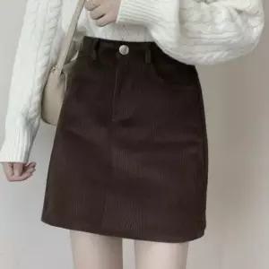 여성 치마 하이웨스트 블랙 A라인 미니 스커트 (WFK6B4Q)