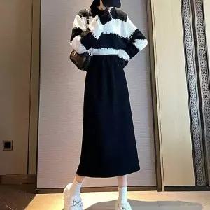 [HS라이프]스커트 치마 SK 여자 데일리 출근 룩 기본 밴딩 검정 롱 겨울