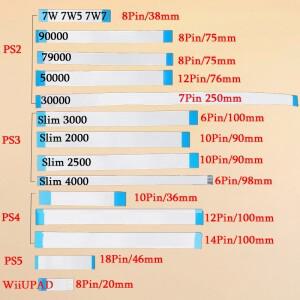 [호환품]2/5/10pc 6 7 8 10 12 14 18Pin 전원 스위치 리본 플렉스 케이블 FPC 커넥터 PS5 PS4 PS3 PS2 Wiiu