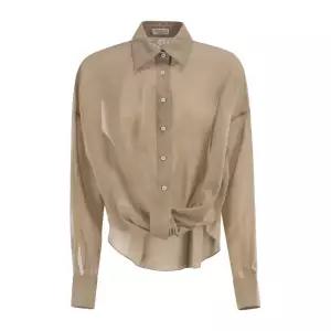 클래식 칼라 프론트 노트 시어 블라우스 M0F91MX616 C8690