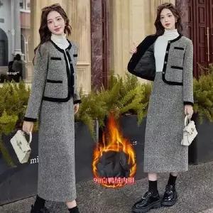 치마 겨울 여성용 정장세트 럭셔리 얇은 다운 점퍼 세트 원픽4