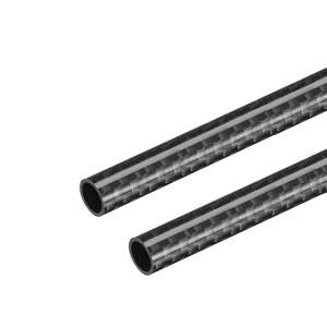 RC 비행기 쿼드콥터용 탄소 섬유 튜브 8x6x500mm 3K 롤 랩 유광 표면 2개