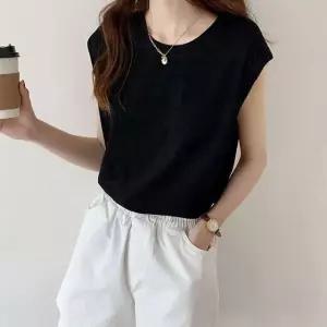 여성 민소매티 루즈핏 캡소매 티셔츠 나시티 2컬러 (WFJ70MP)