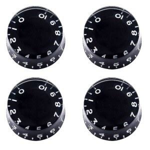 [미국배송] MXUTEUK 4PCS 블랙 기타 노브 전동 베이스 탑 모자 스피드 볼륨 톤 AMP 효과 페달 컨트롤 KNOB-S3