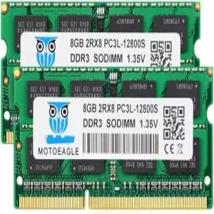 노트북용 8GB DDR3 DDR3L-1600 SODIMM 16GB 키트(2x8GB) PC3L-12800S RAM 1600Mhz 모토글 2RX8 1.35V 듀얼