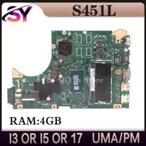 ASUS S451L 노트북 마더보드(i3 i5 i7-4th UMA/PM 4GB/RAM 포함)용 메인보드