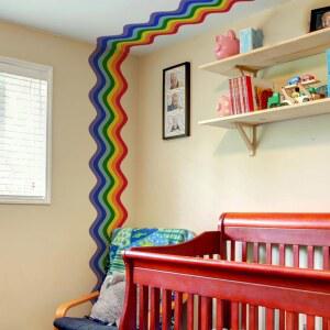 런투 보호 심플 레인보우 라인 벽 스티커 모던 추상 테두리 장식 코너 베이스보드 스킷팅 홈 데코 거실 침실 주방용